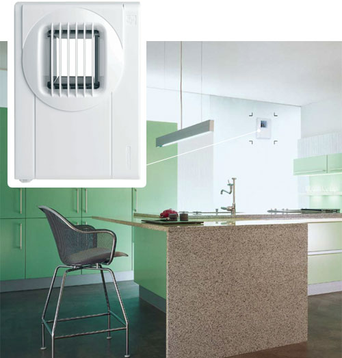 Вытяжное вентиляционное устройство BXL, установленное на кухне