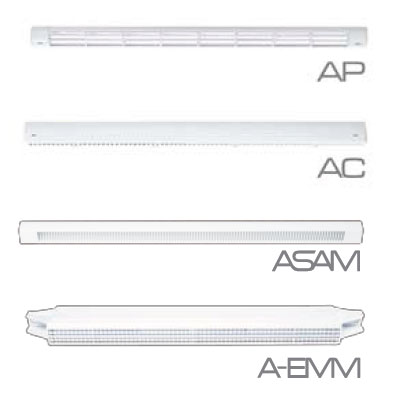 Для защиты приточного устройства EMM на внешней стороне окна монтируется один из этих козырьков: AP, AC, ASAM, A-EMM