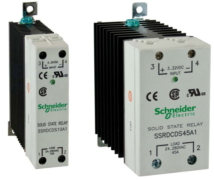 Фото твердотельных реле Schneider Electric с охладителями