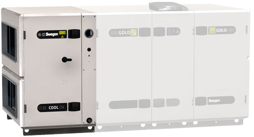 Холодильная машина CoolDX монтируется к GOLD-агрегату со стороны наружного и вытяжного воздуха