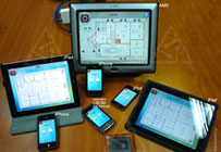 Примеры установленных интерфейсов в одной системе управления светом на AMX, iPhone, iPad, iPod и смартфоне U8230 (OS Android)