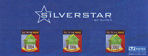 Проекционный экран SilverStar фирмы Vutec три раза получал звание «Продукт года» по мнению журнала «Электронный дом»
