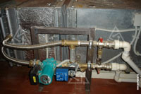 Фото гидравлической обвязки калорифера для системы вентиляции бассейна
