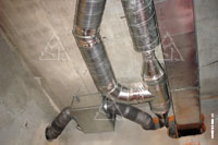 Смонтированы канальные вентиляторы, шумоглушители и воздуховоды