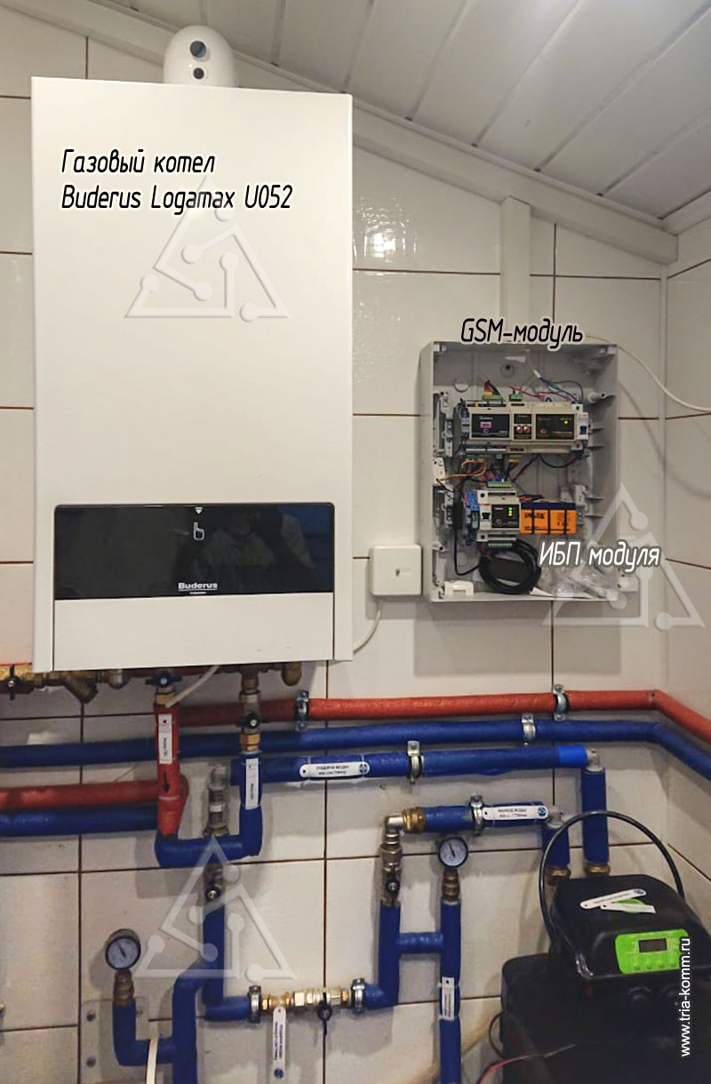 Фото газового котла Buderus Logamax U052 с GSM модулем